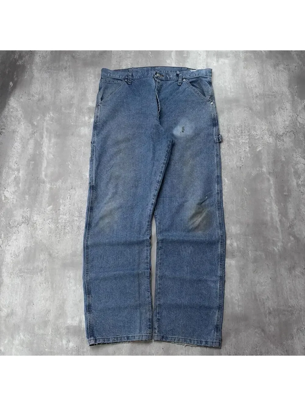 Y2K Blue Wrangler Grunge Baggy Carpenter Distressed Skater Denim Jeans